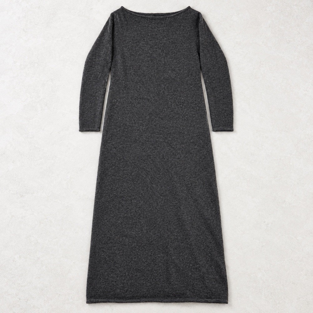 Ralph Lauren Cashmere Sweater Dress Womens S Gray Long Sleeve Knit Maxi Boat